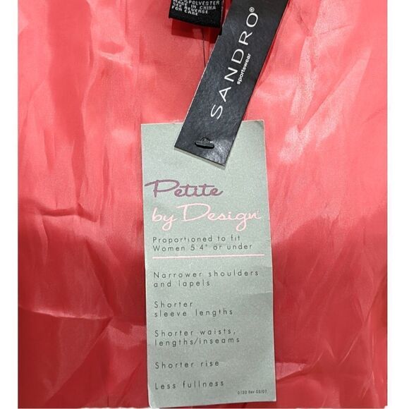 NWT Sandro Sportswear Petite Women's 100% Linen Coral Button Jacket Size PXL - Picture 8 of 10